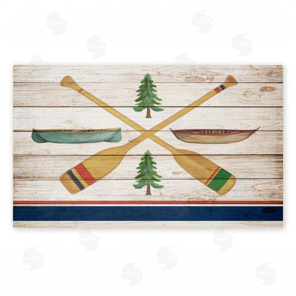 stupell industries Kim Allen | Exploring Rustic Canoe Paddles Non-Woven Door Mat