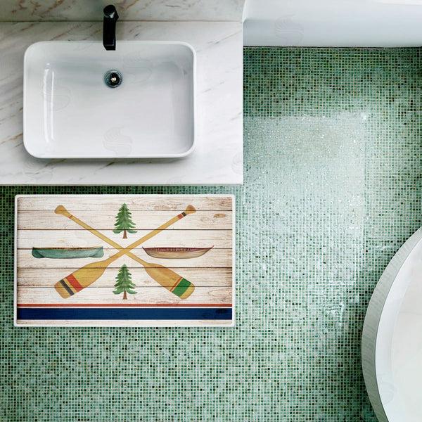 Stupell Industries Kim Allen | Exploring Rustic Canoe Paddles Plush Bath Mat