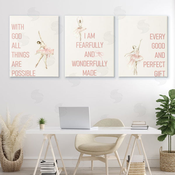 Stupell Industries Kim Allen | Faith Sentiments With Ballerinas Wall Art