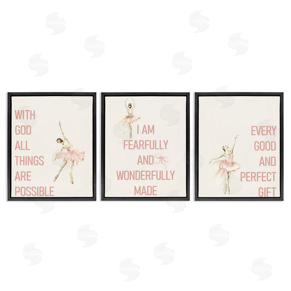Stupell Industries Kim Allen | Faith Sentiments With Ballerinas Wall Art