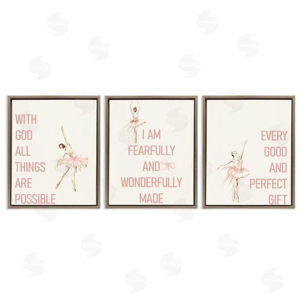 Stupell Industries Kim Allen | Faith Sentiments With Ballerinas Wall Art