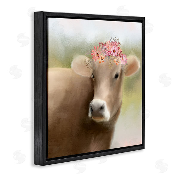 Stupell Industries Kim Allen | Farm Cow Pink Blooms Arrangement Wall Art