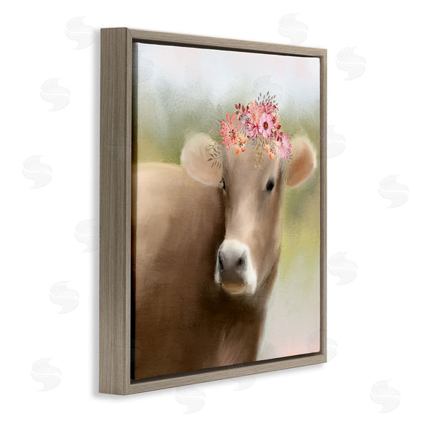 Stupell Industries Kim Allen | Farm Cow Pink Blooms Arrangement Wall Art