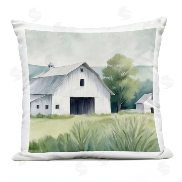 Stupell Industries Kim Allen | Farm Home White Barn Throw Pillow