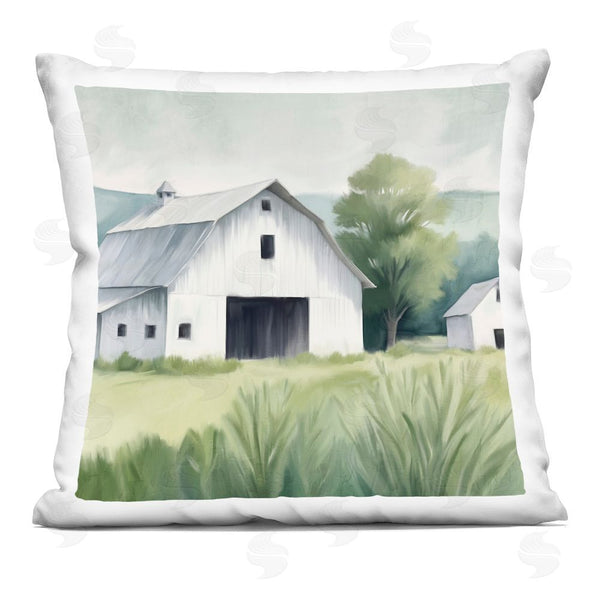 stupell industries Kim Allen | Farm Home White Barn Throw Pillow