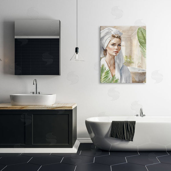 Stupell Industries Kim Allen | Fashionista Bathroom Portrait Wall Art
