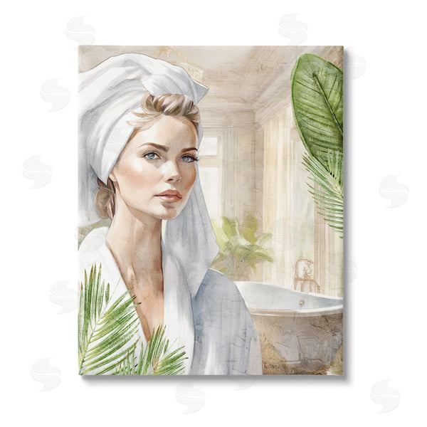 stupell industries Kim Allen | Fashionista Bathroom Portrait Wall Art