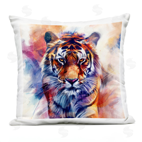 Stupell Industries Kim Allen | Fierce Vibrant Tiger Printed Throw Pillow