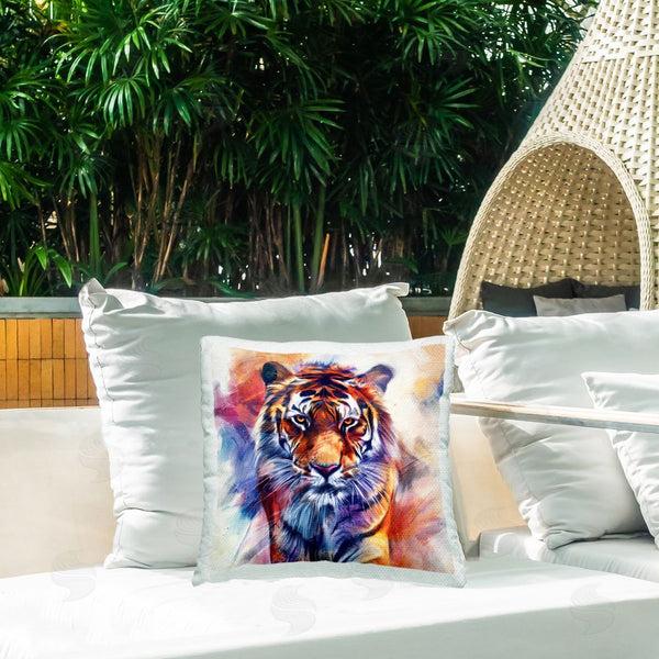 Stupell Industries Kim Allen | Fierce Vibrant Tiger Printed Throw Pillow
