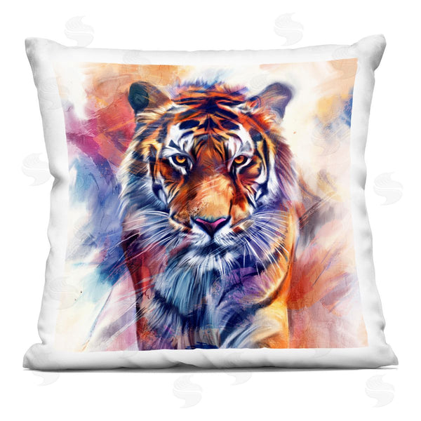 stupell industries Kim Allen | Fierce Vibrant Tiger Printed Throw Pillow