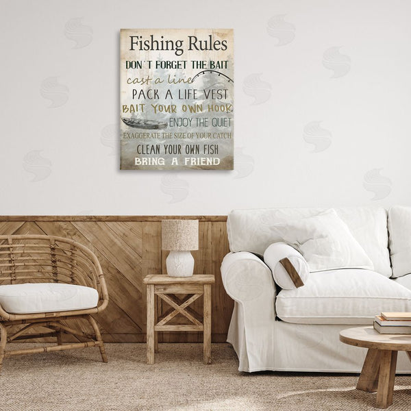 Stupell Industries Kim Allen | Fishing Rules List Wall Art