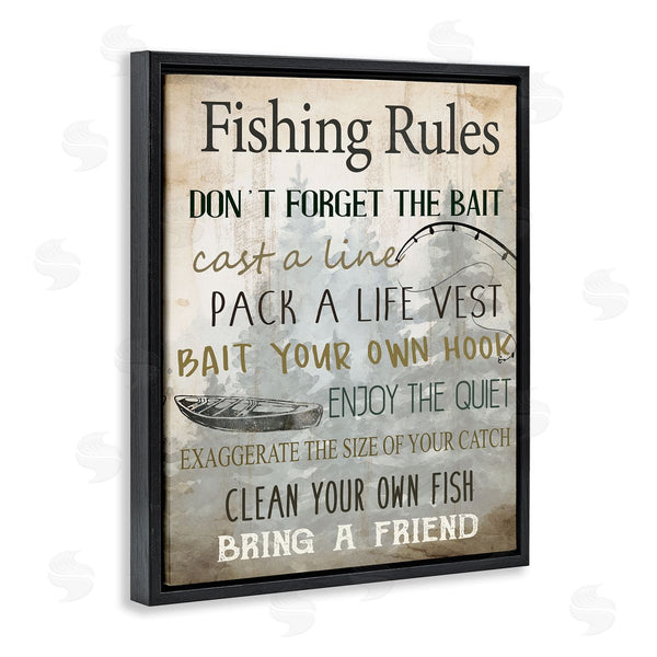 Stupell Industries Kim Allen | Fishing Rules List Wall Art
