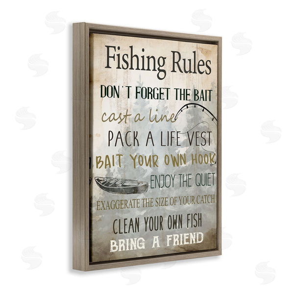 Stupell Industries Kim Allen | Fishing Rules List Wall Art