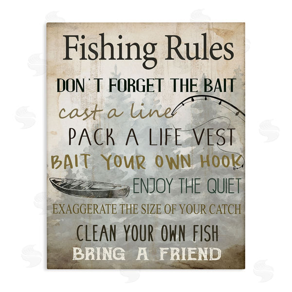 stupell industries Kim Allen | Fishing Rules List Wall Art
