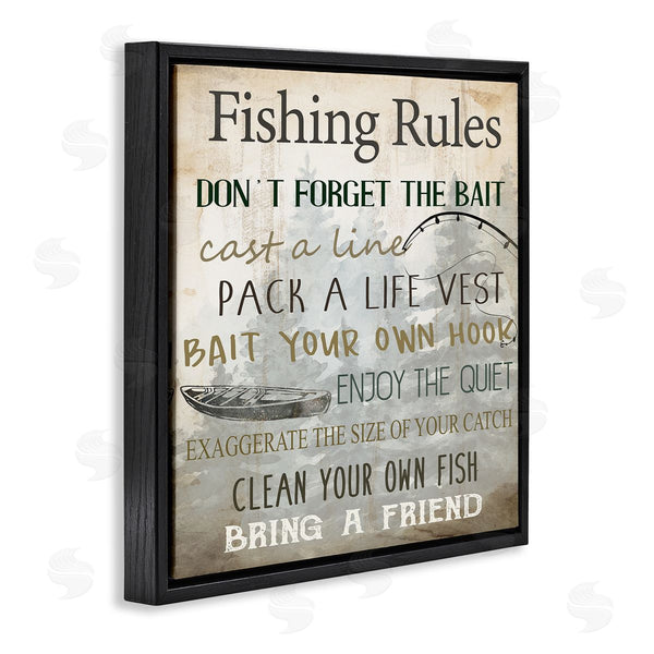 Stupell Industries Kim Allen | Fishing Rules Rustic List