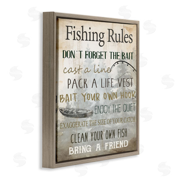 Stupell Industries Kim Allen | Fishing Rules Rustic List