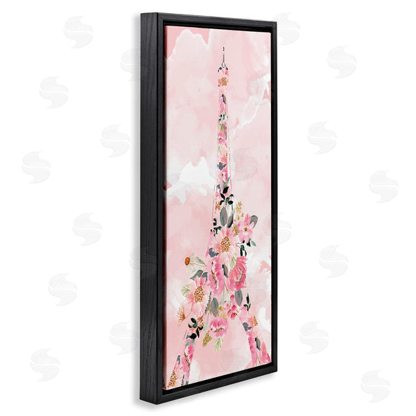 Stupell Industries Kim Allen | Floral Pattern Eiffel Tower Wall Art