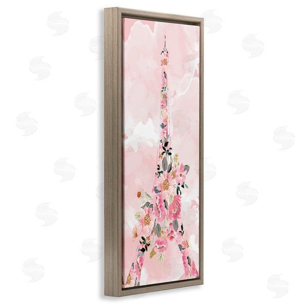 Stupell Industries Kim Allen | Floral Pattern Eiffel Tower Wall Art