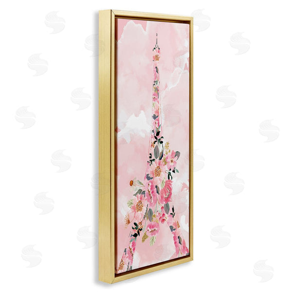 Stupell Industries Kim Allen | Floral Pattern Eiffel Tower Wall Art
