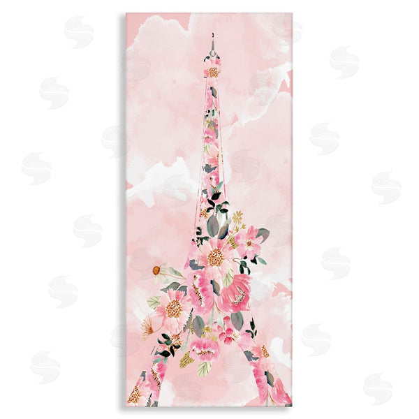 stupell industries Kim Allen | Floral Pattern Eiffel Tower Wall Art