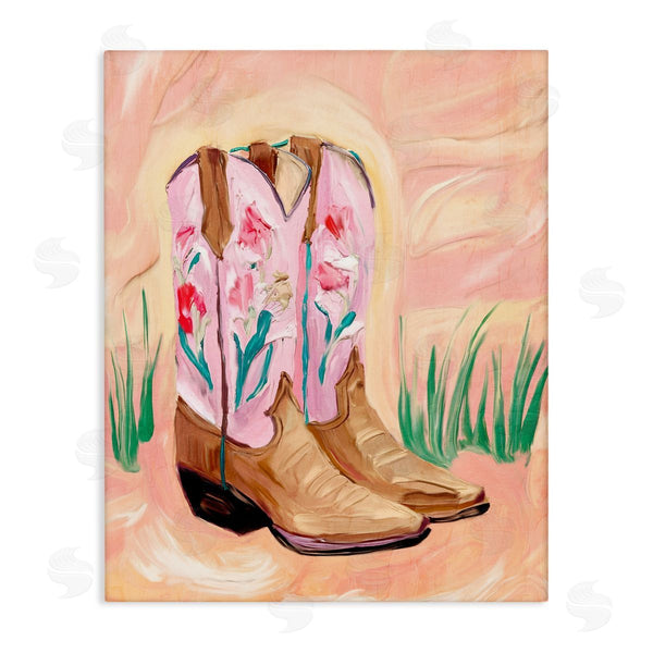 stupell industries Kim Allen | Floral Pinks Boots Wall Art