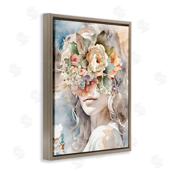Stupell Industries Kim Allen | Floral Portrait Of Girl