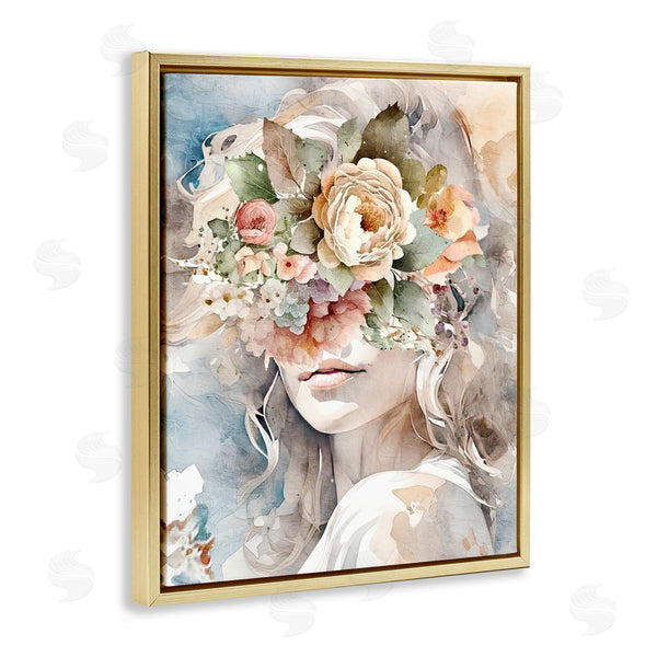 Stupell Industries Kim Allen | Floral Portrait Of Girl