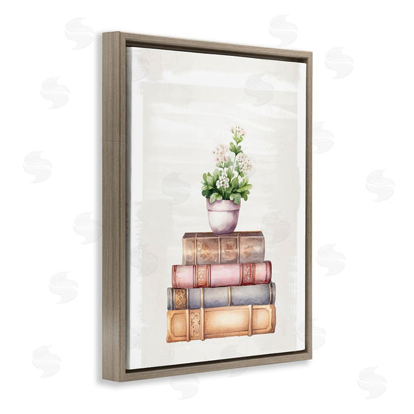 Stupell Industries Kim Allen | Floral Pot & Vintage Books Wall Art