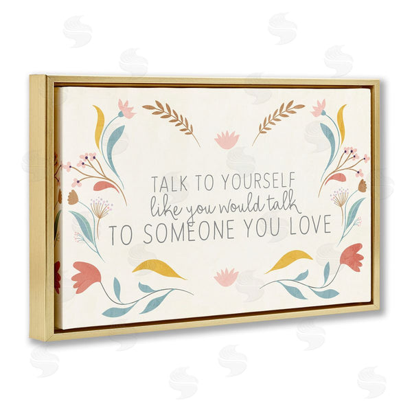 Stupell Industries Kim Allen | Floral Self Love Inspirational Wall Art