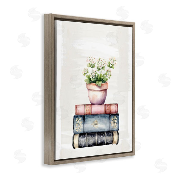 Stupell Industries Kim Allen | Floral Stacks With Vintage Books Wall Art