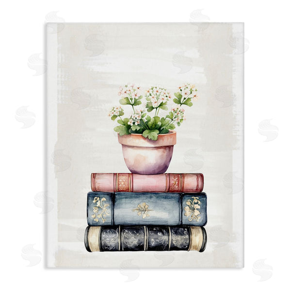 stupell industries Kim Allen | Floral Stacks with Vintage Books Wall Art