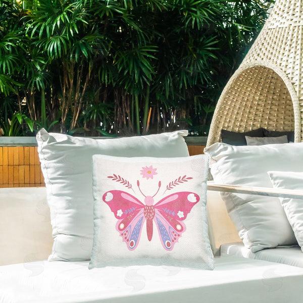 Stupell Industries Kim Allen | Folk Butterfly In Pink Throw Pillow