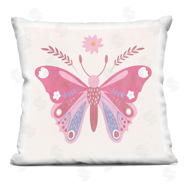 stupell industries Kim Allen | Folk Butterfly in Pink Throw Pillow