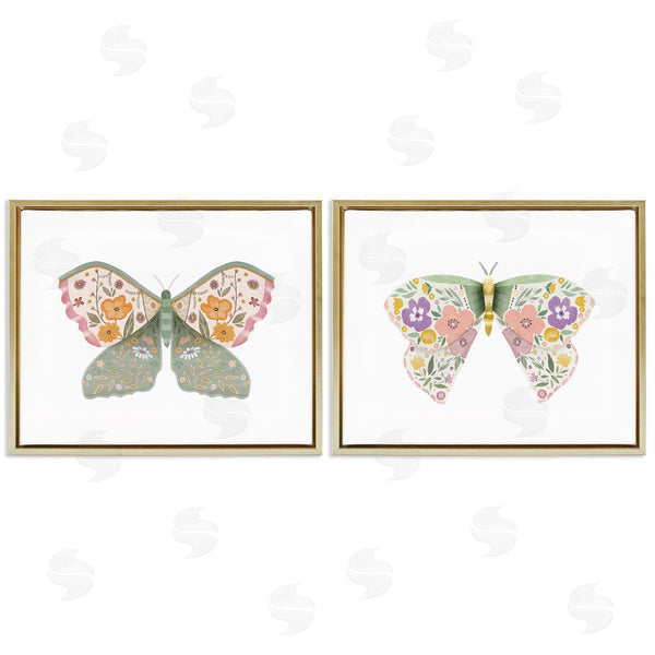 Stupell Industries Kim Allen | Folk Florals Butterflies Wall Art
