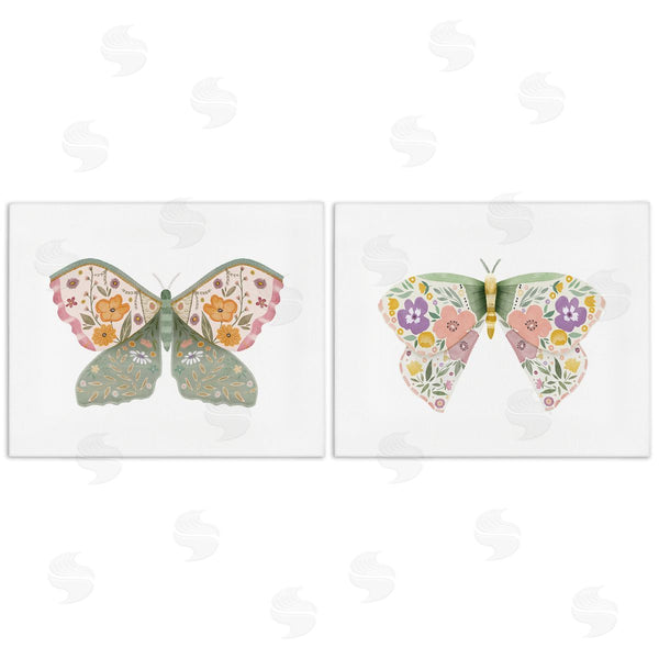 stupell industries Kim Allen | Folk Florals Butterflies Wall Art