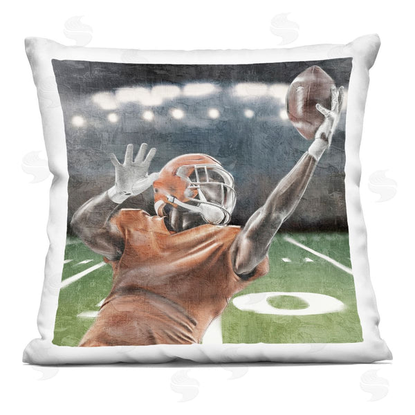 stupell industries Kim Allen | Football Catch In Action Printed Throw Pillow