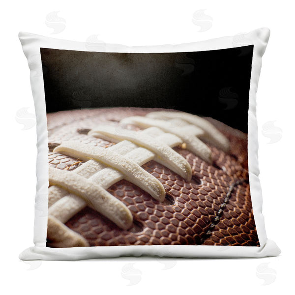 Stupell Industries Kim Allen | Football Closeup On Black Printed Throw Pillow