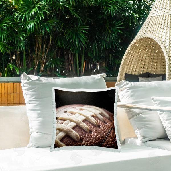 Stupell Industries Kim Allen | Football Closeup On Black Printed Throw Pillow