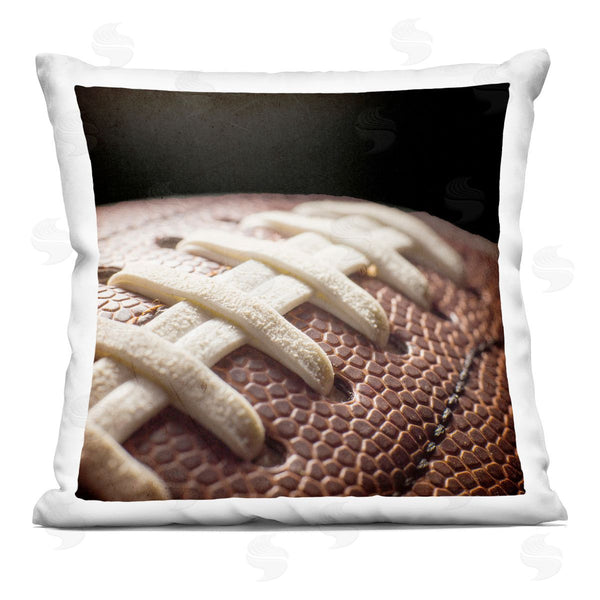 stupell industries Kim Allen | Football Closeup On Black Printed Throw Pillow