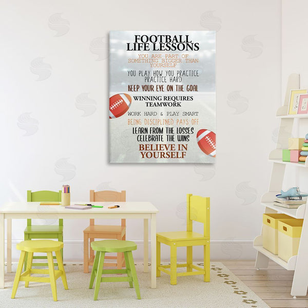 Stupell Industries Kim Allen | Football Life Lessons Wall Art