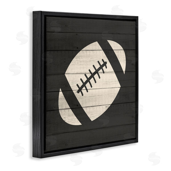 Stupell Industries Kim Allen | Football Shape Sports Planked Country Pattern Wall Art