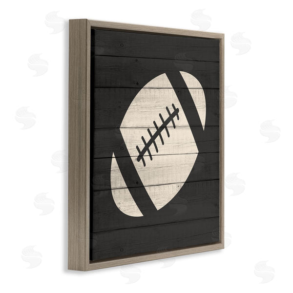 Stupell Industries Kim Allen | Football Shape Sports Planked Country Pattern Wall Art