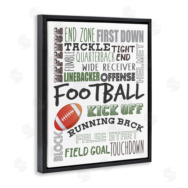Stupell Industries Kim Allen | Football Team Game Terms Kids' Sports Typography Wall Art