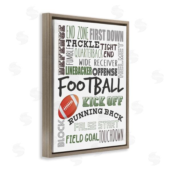Stupell Industries Kim Allen | Football Team Game Terms Kids' Sports Typography Wall Art