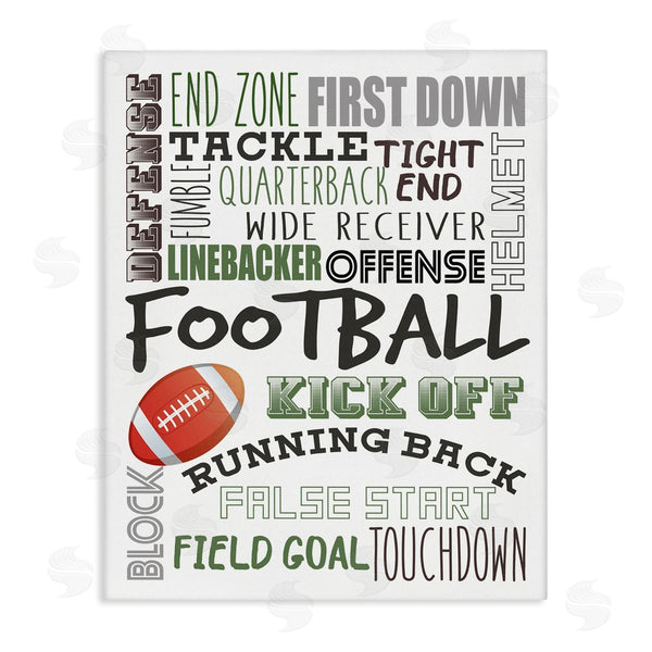 stupell industries Kim Allen | Football Team Game Terms Kids' Sports Typography Wall Art