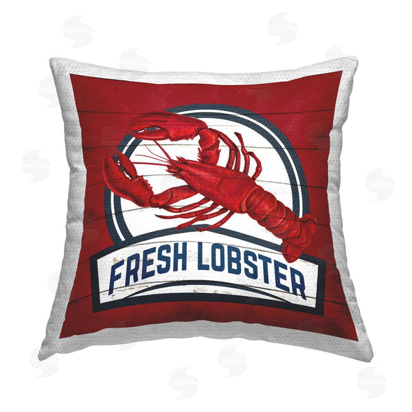 Stupell Industries Kim Allen | Fresh Lobster Phrase Printed Throw Pillow
