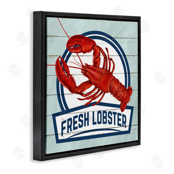 Stupell Industries Kim Allen | Fresh Lobster Sign Grain Pattern Rustic Beach House Wall Art