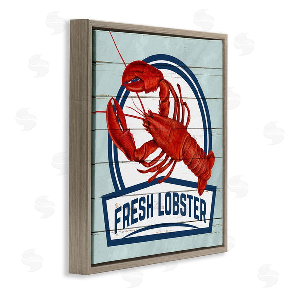 Stupell Industries Kim Allen | Fresh Lobster Sign Grain Pattern Rustic Beach House Wall Art
