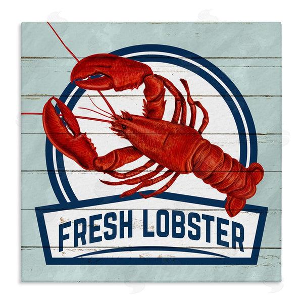 stupell industries Kim Allen | Fresh Lobster Sign Grain Pattern Rustic Beach House Wall Art