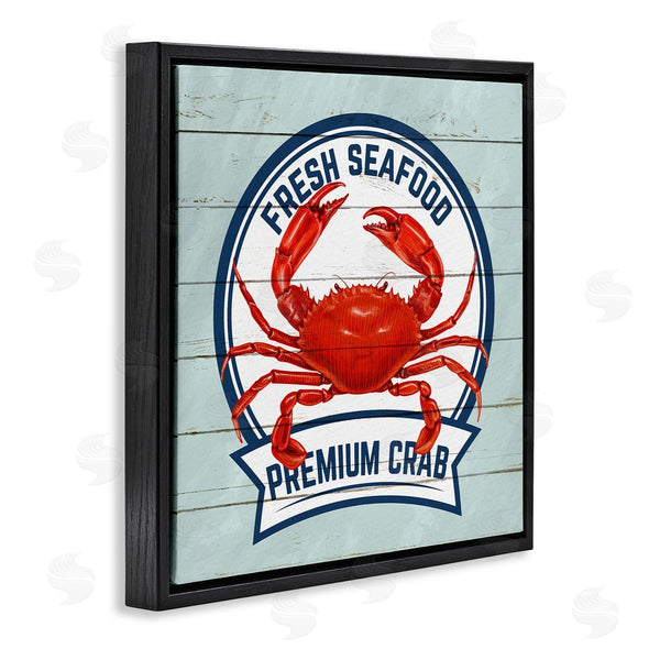 Stupell Industries Kim Allen | Fresh Seafood Crab Sign Quote Rustic Nautical Boathouse Wall Art
